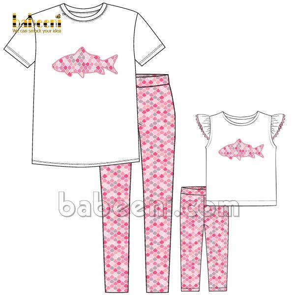 Delightful Fish Mom Girl Pink Outfit-  MM 81